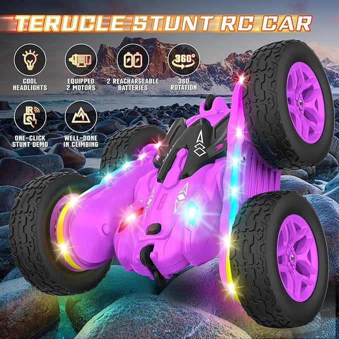 Remote Control Car, Rc Cars Stunt RC Car Toys New Upgraded Strip Lights and - Image 3