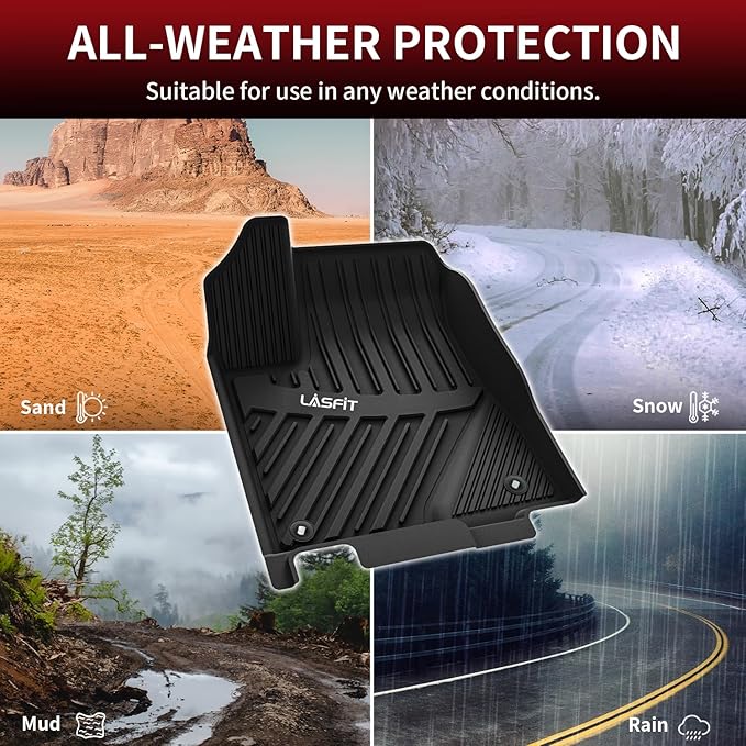 LASFIT Floor Mats for Toyota Highlander 2014-2019 All Weather Custom Fit Floor
