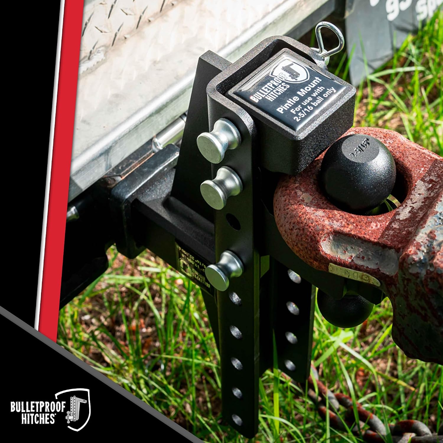 BulletProof Hitches - Trailer Hitch Pintle Attachment Rated to 36,000 Ibs - Converts Dual Ball Into Pintle Hitch - BulletProof Hitch Accessories