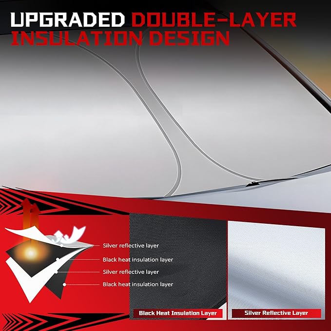 Windshield Sun Shade for 2019-2024 2025 Che-vrolet/Chevy Blazer Foldable Sun - Image 3