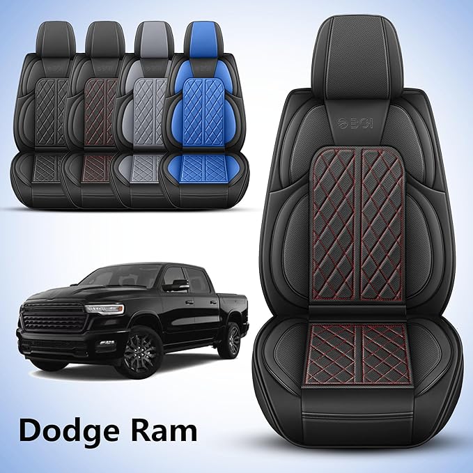 Car Seat Cover Custom Fit for Dodge Ram 1500 2500 3500 2002-2025 Faux Leather - Image 2
