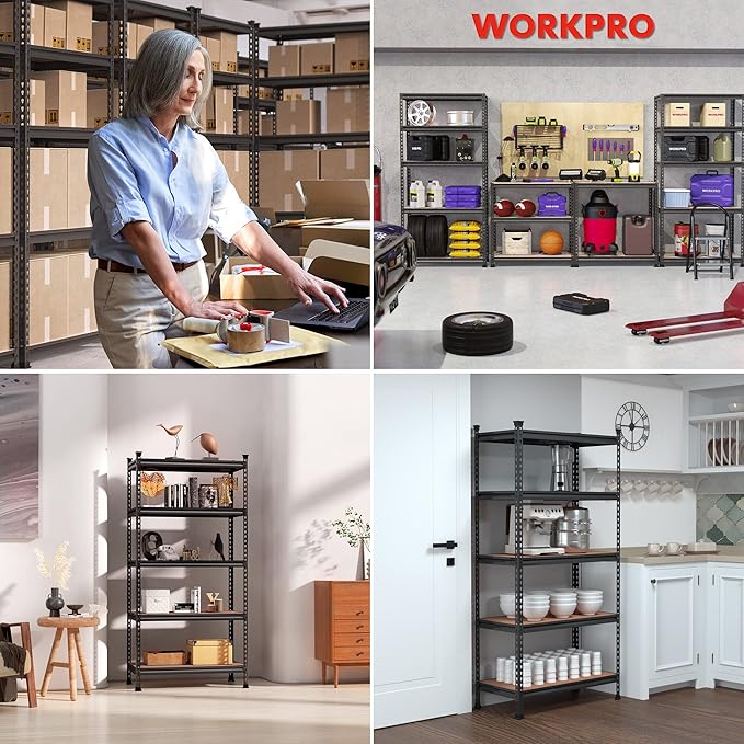 WORKPRO 5-Tier Metal Storage Shelving Unit, 36”W x 18”D x 72”H, Adjustable - Image 7