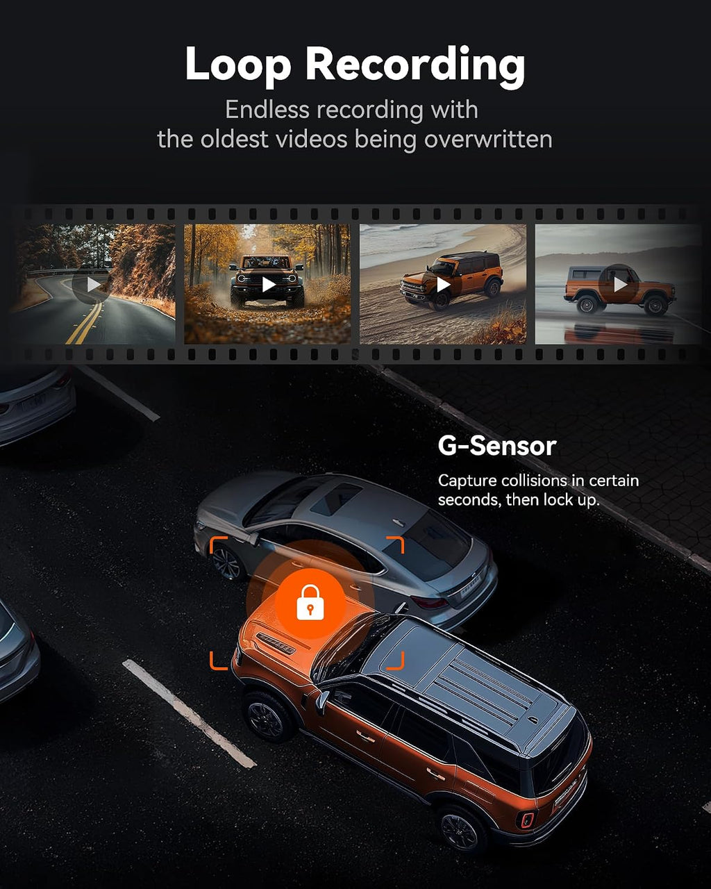 wolfbox g840s 12" 4k mirror dash cam backup, front angle view