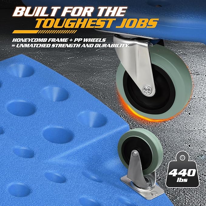 Magshion Mechanic Creeper with Padded Headrest & Tool Trays – 440 lbs Capacity - Image 5