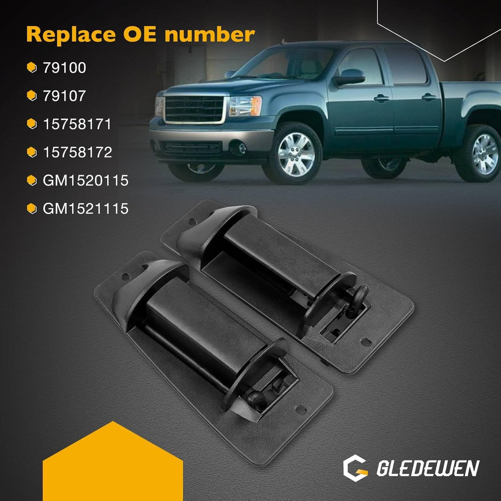 Gledewen Extended Cab Door Handle Rear Left Driver and Right Passgenger Side | for 1999-2007 Chevy Silverado GMC Sierra 1500 2500 3500 | Replaces# 15758171, 15758172