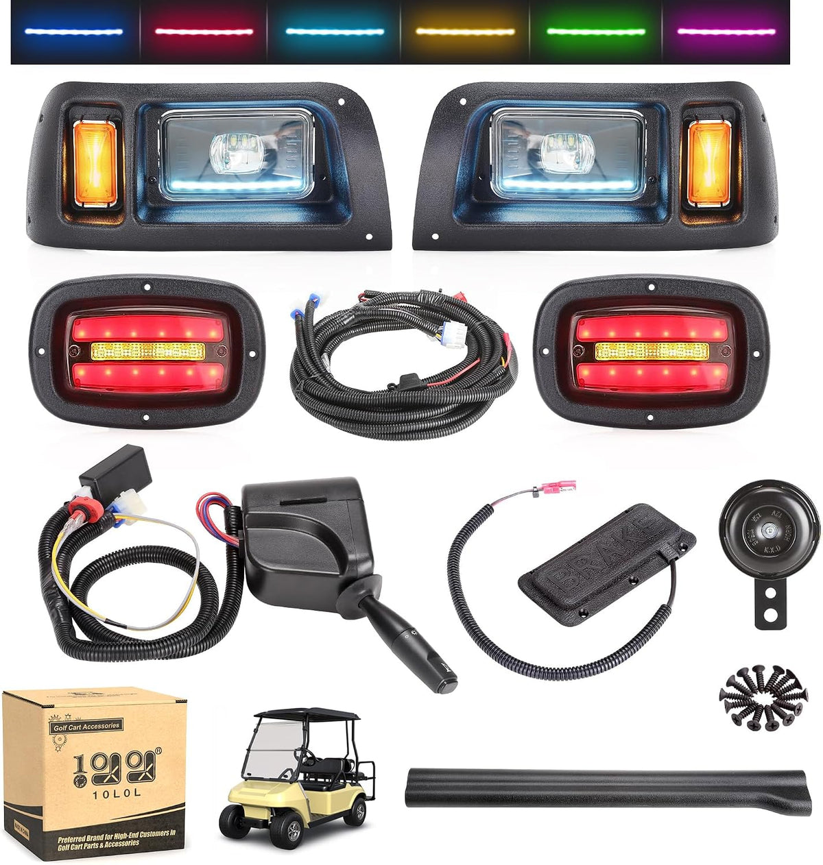 10l0l deluxe golf cart light kit for club, main product view