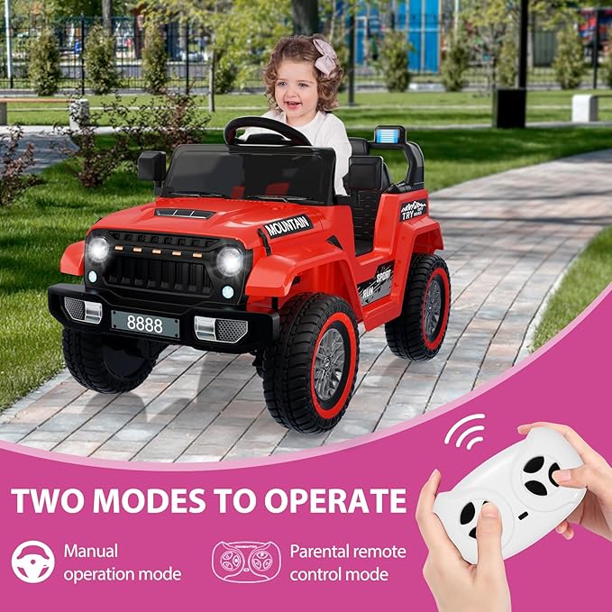 12V Kids Ride on Truck Car, w/Parent Remote Control, Twin 35w Motors, 3 Speeds - Image 3