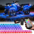 OPT7 Aura RGB LED Light Kit for Motorcycle, ATV, UTV & Snowmobile | App & Remote Controlled Multicolor Underglow Lighting, Waterproof LED Strips, Music Sync, Universal 12V Powersports Accent Lights