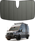Extra-Thick Windshield Cover for Ford Transit Medium/High Roof Van,2015-2026,with Sensor,Insulated Blackout Foldable Windshield Sunshade, AllSeasonGuard Pro