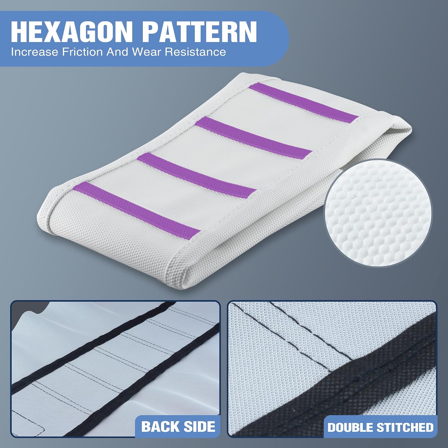 Universal White Dirt Bike Seat Cover, 6 Ribs Motorcycle Enduro Soft Dirt Pit Bike Seat Covers (Purple)