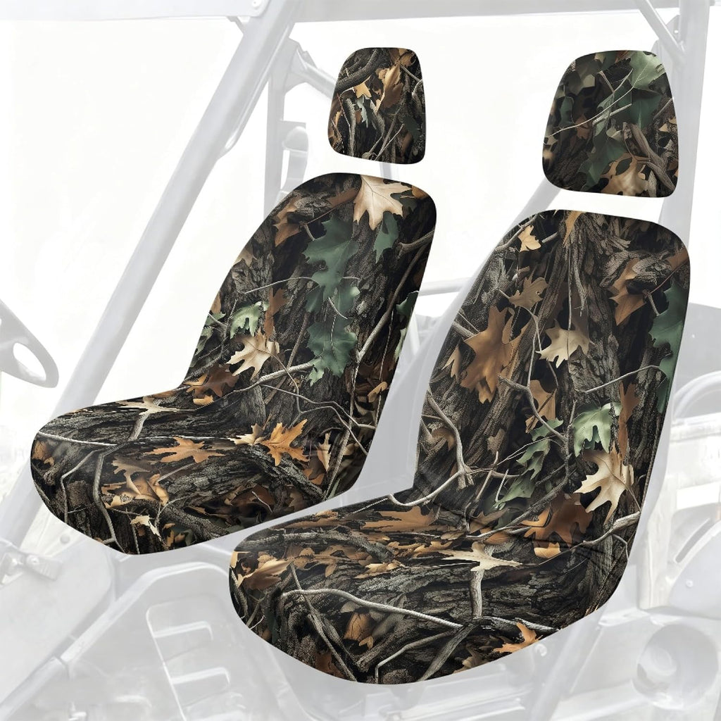 UTV Seat Cover Compatible with Hisun 500 700 Axis 500 700 Massimo MSU500 MSU700 Camouflage Hunting Woodland Heavy Duty UTV Accessories Waterproof Seat Covers