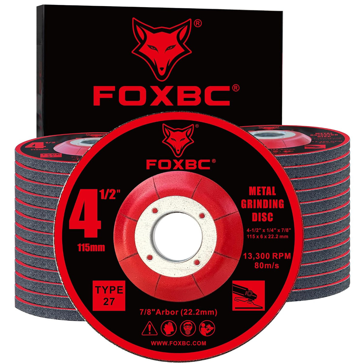 foxbc 4-1/2 inch grinding wheels for angle grinder, main product view