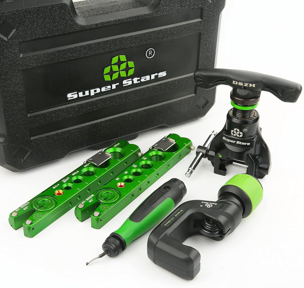 super stars flaring tool kit 1/4in - 3/4in shown in use
