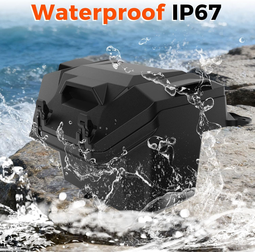 55QT Rear Cargo Box for Polaris RZR XP 1000/ XP 4 1000 2024-2026 | Storage UTV Rear Bed Box Forward Cargo Storage Bin Polypropylene with Two Lockable Latches Accessories Waterproof Black