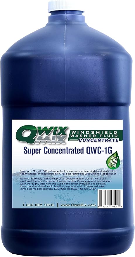 Windshield Washer Fluid Concentrate, 1 Gallon Makes 500 Gallons by Qwix+Mix