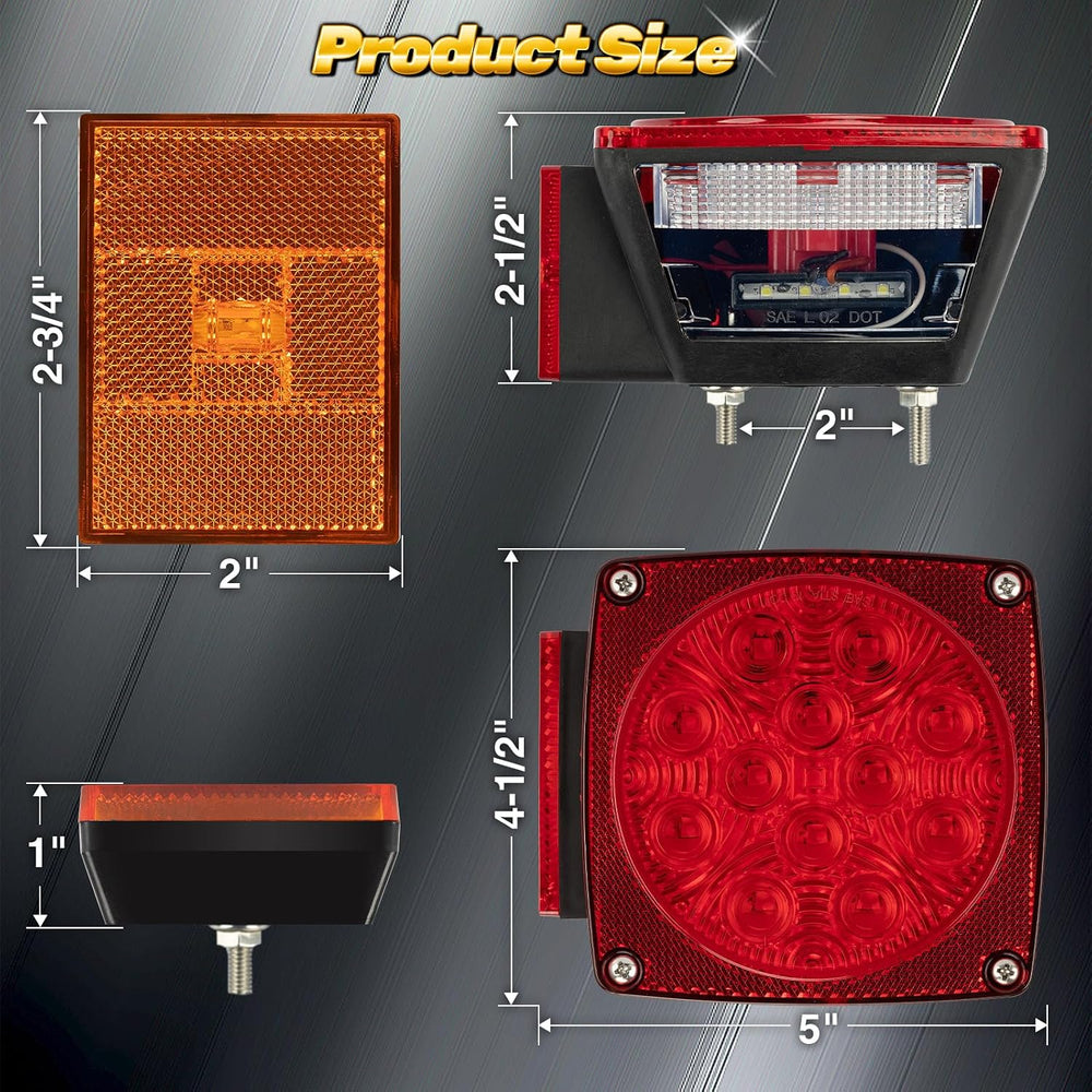 Full Set LED Trailer Light Kit Waterproof IP68 SAE/DOT Compliant