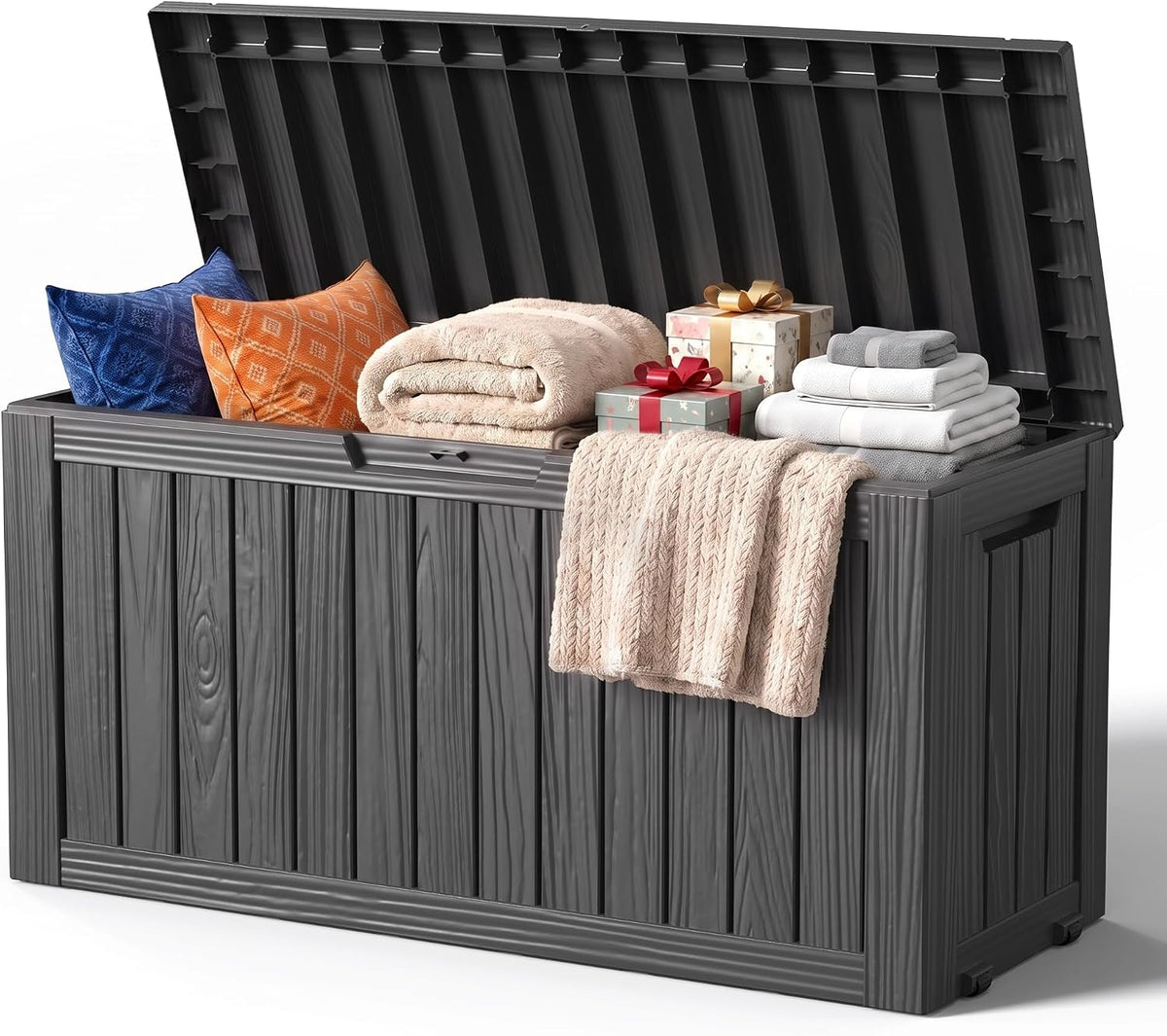 140gal outdoor storage box with portable wheels, waterproof, main product view