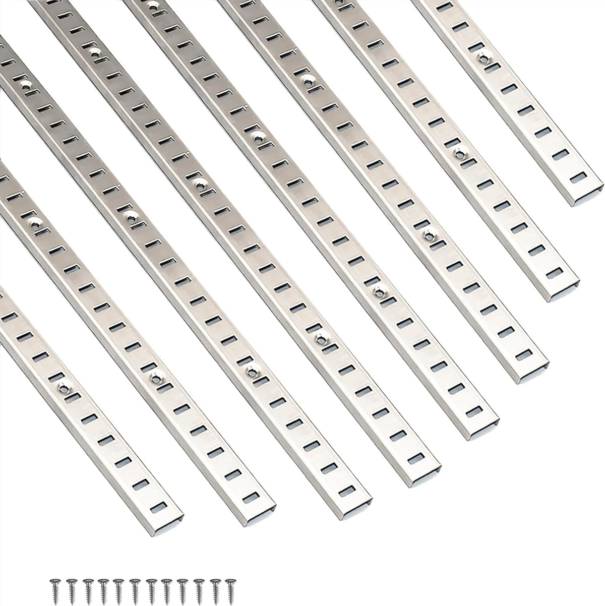adjustable shelf bracket 40 inch 8 pack silver shown in use