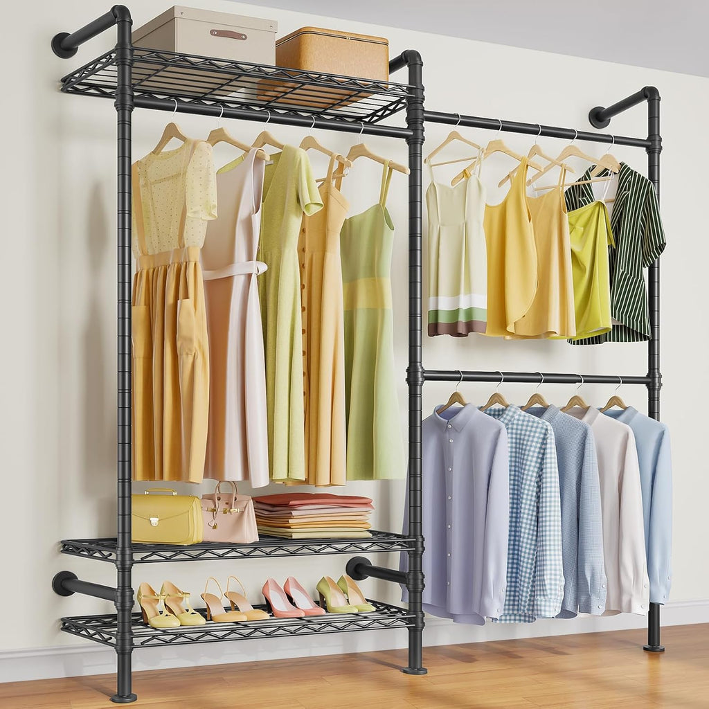 timate f2 industrial pipe clothes rack wall mounted, main product view