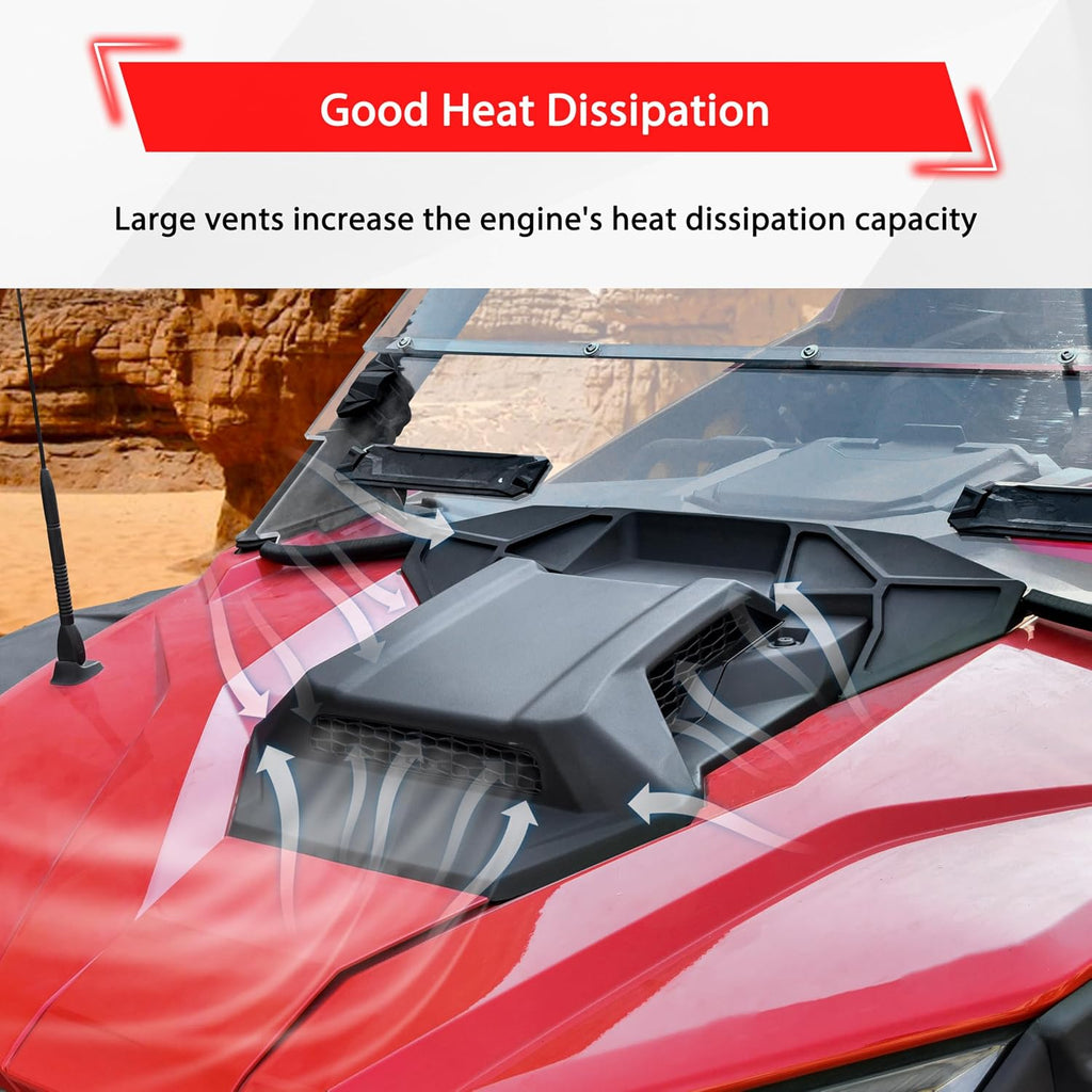 SAUTVS Turbo Hood for Polaris RZR PRO XP/PRO R/Turbo R 2020-2024 | Durable PP Material, Sport Turbo Hood Scoop Kit, Easy Installation, Large Vents, Fast Heat Dissipation
