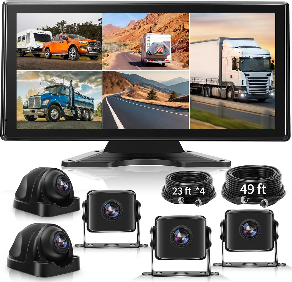 Wired Backup Camera System for Truck/RV, 10.36" HD Touch Screen Monitor