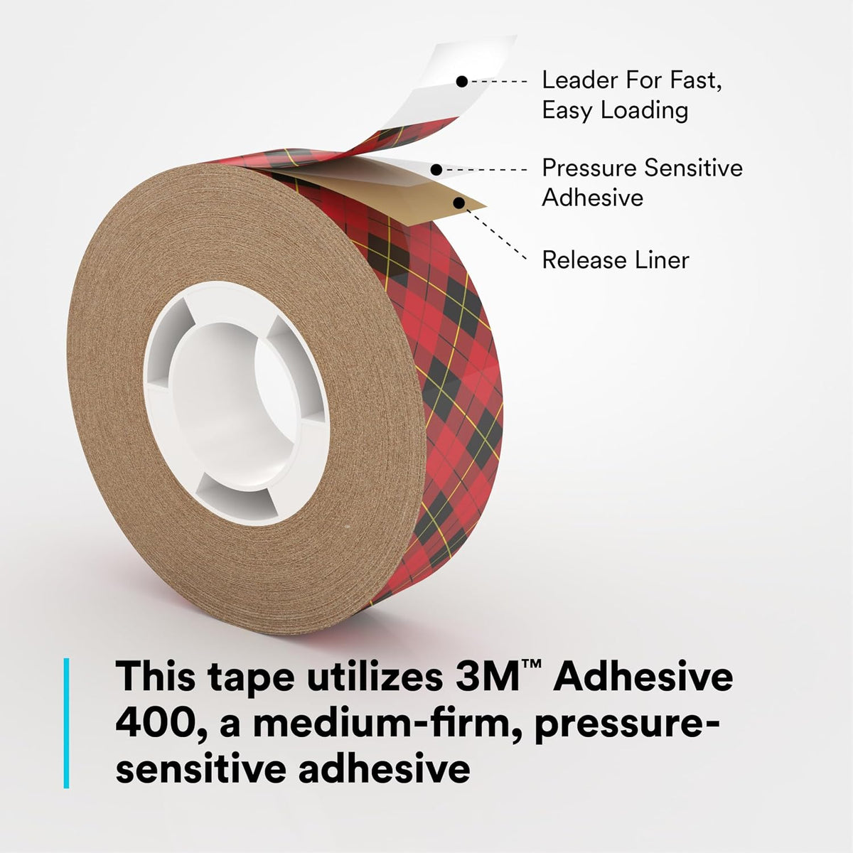 3m scotch atg adhesive transfer tape 924, clear, side view