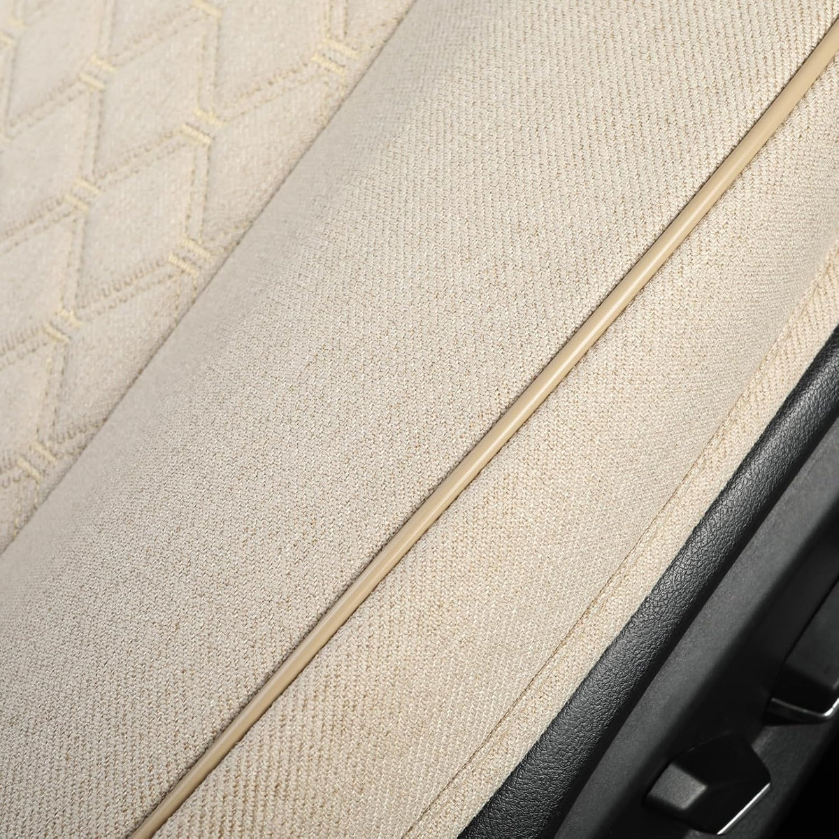 west llama linen front car seat cover protector, front angle view