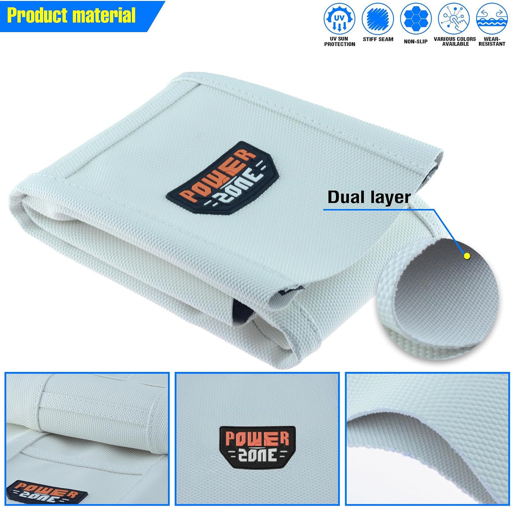 Universal Ribbed Dirt Bike Seat Cover - Gripper Soft Seat Cover for Most Dirt Pit Bike Motorcycle (All White)