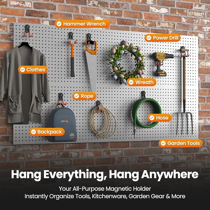 6 Pack Large Magnetic Hooks Heavy Duty Extra Strong Magnetic Garage Hooks Big - Image 3