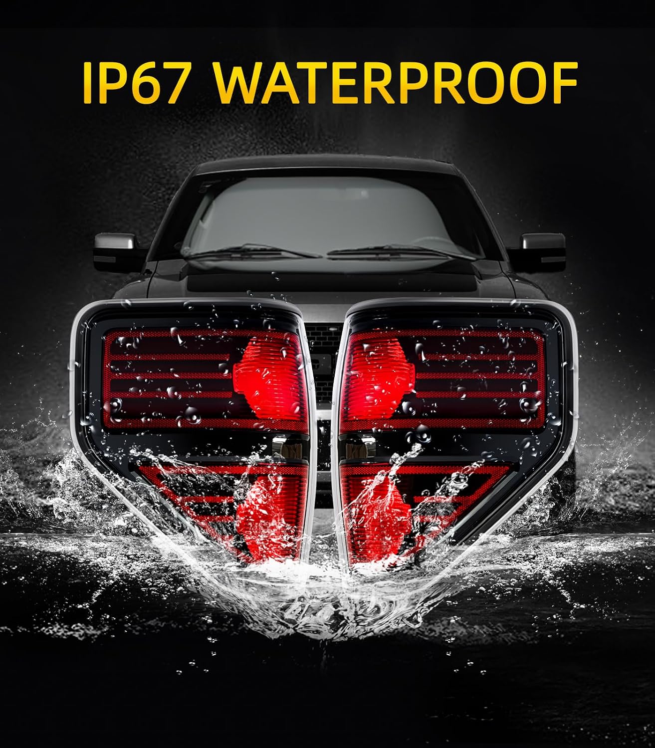 OKLPF Rear Brake Tail Light Compatible With 2009 2010 2011 2012 2013 2014 Ford F150 F-150,Replace Red Taillight Assembly Red Smoked Tail light,Included A Luxurious Box,Driver and Passenger Side