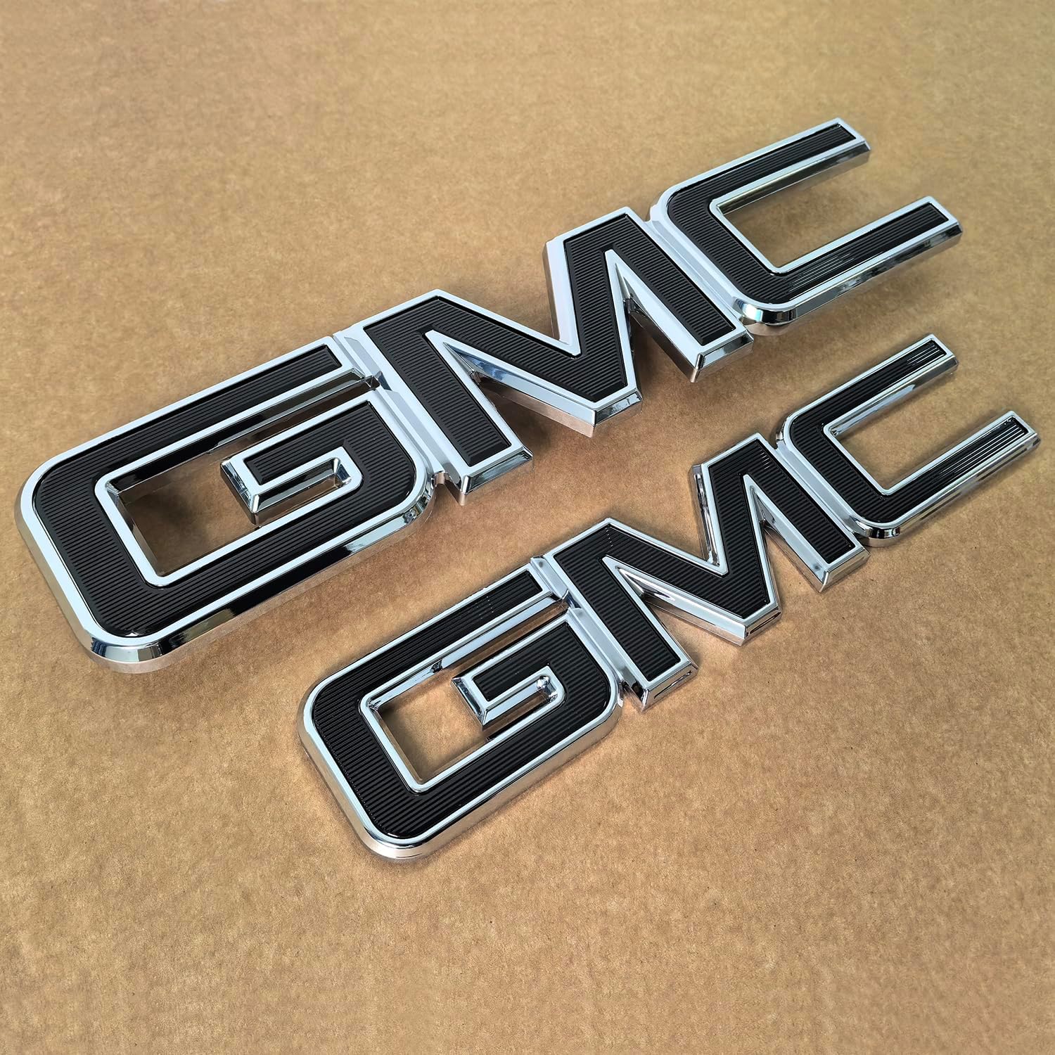 2014-2018 Kit OEM Sierra Front & Rear Emblem 3D Badges Replacement for Sierra 1500 2500HD 3500HD Base Denali SLT SLE 84395038 (Chrome with Black)