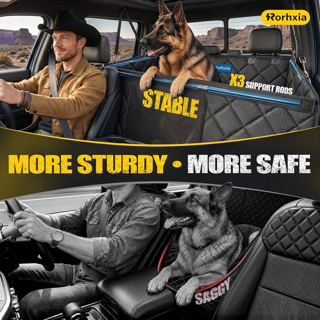 rorhxia xl dog truck seat cover for back showing dimensions