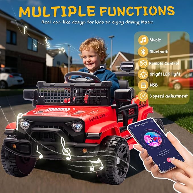 24V Ride on Toys with Parents Control, Ride on TruckCar with Four-Wheel - Image 2