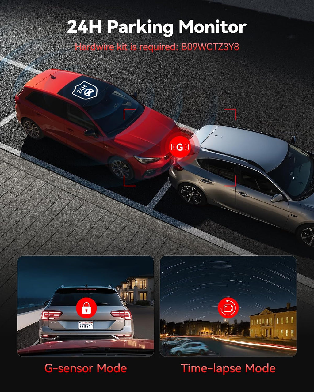 redtiger f7np 4k dash cam front rear, starvis, package contents