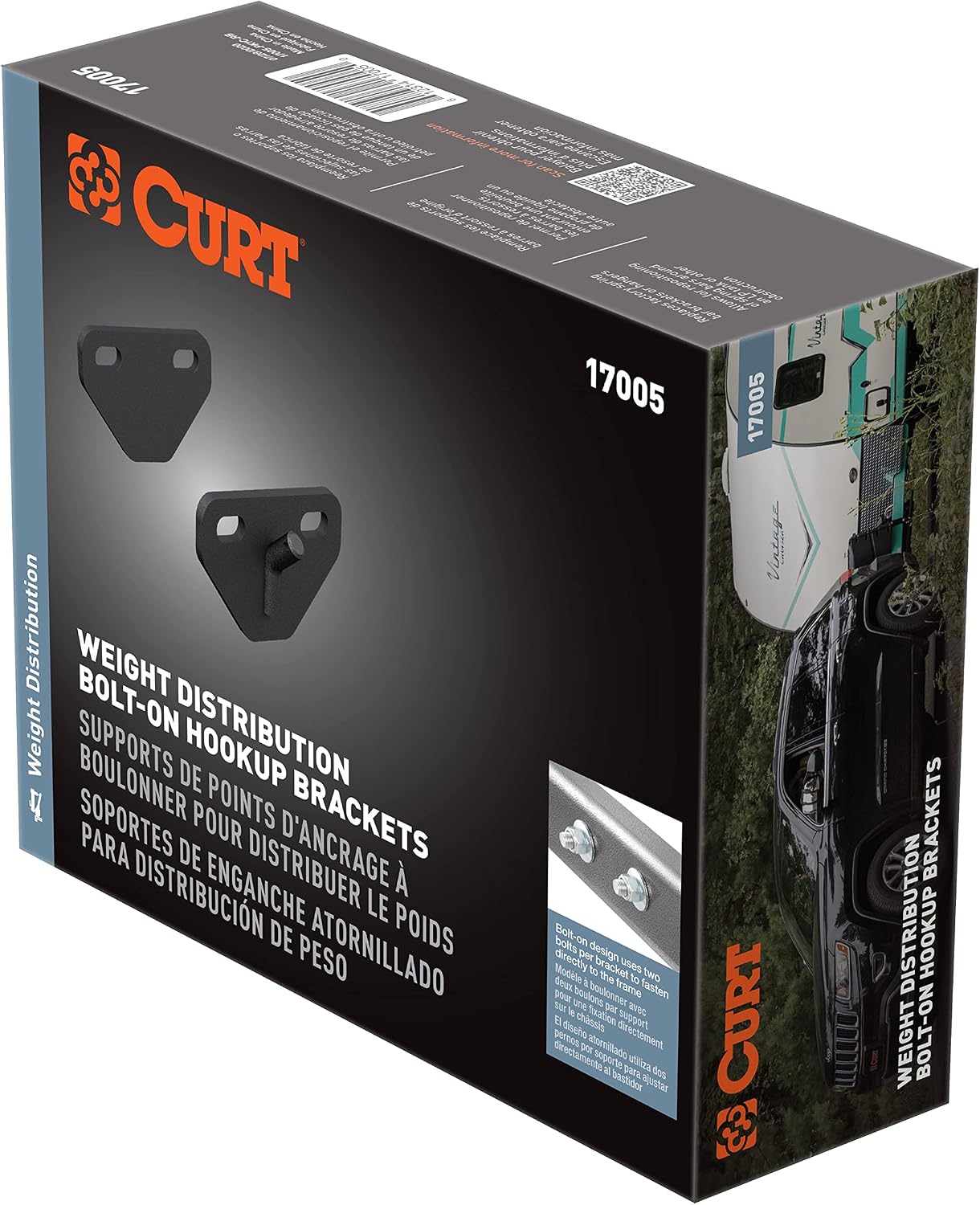 CURT 17005 Weight Distribution Hitch Bolt-On Hookup Brackets