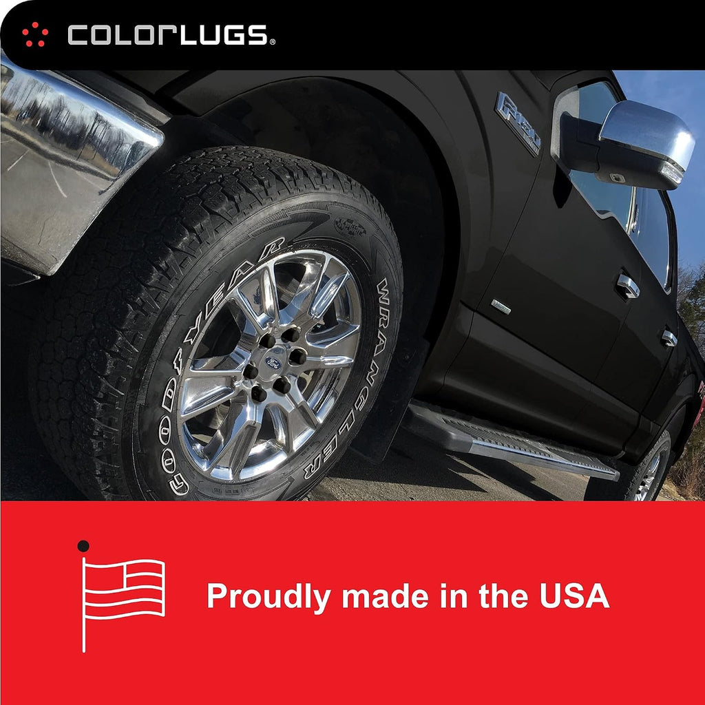 ColorLugs Vinyl Lug Nut Cover | Black | Flexible Fit Wheel Lug Nut Cap | Fits 21-23 mm | Pack of 25 | Includes Deluxe Extractor | Made in the USA
