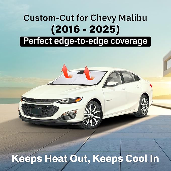 Econour Windshield Sun Shade for Chevrolet Chevy Malibu Accessories 2016-2024 - Image 2