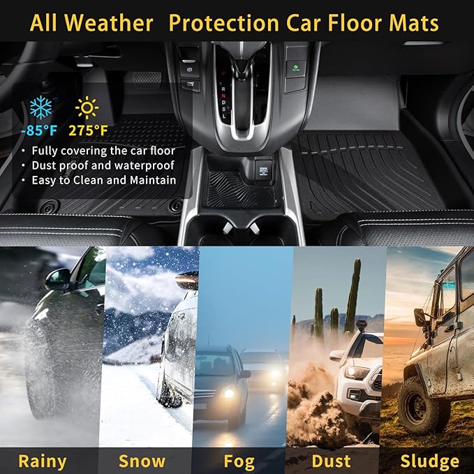 GINOWY-Floor Mats for Subaru Outback/Legacy 2015-2019 TPE Rubber All Weather - Image 5