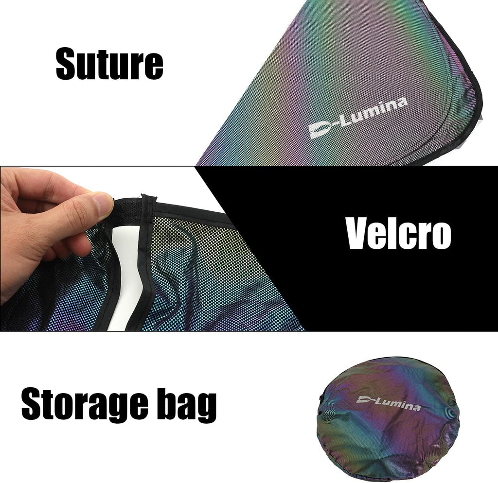 D-Lumina Windshield Sun Shades - Compatible with Ford F150 2021 2022 2023 2024 2025; F-150 Lightning 2022-2025 - Foldable Front Window Sun Protection, Heat Shield, Sunshade, Colourful