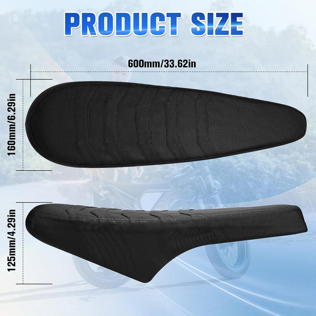 Non-Slip Ebike Seat Cover for Ristar Q20/Q20 Pro, TST R002 R002S, YVY K20, DTTZH F6/F6S/F6PRO EBike, Waterproof Soft PVC Seat Cover for E-Bike Electric Bike Accessories (Black)
