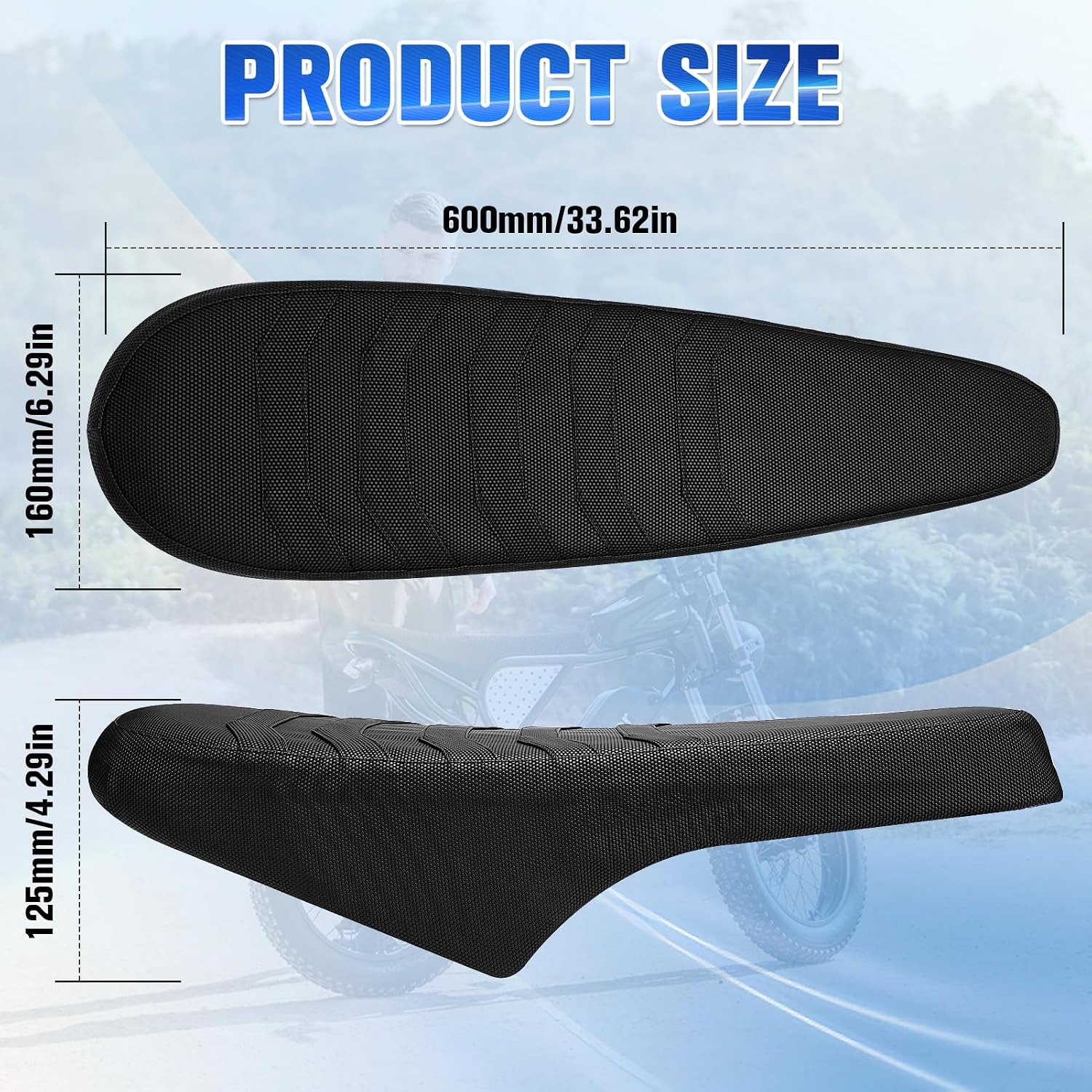 Non-Slip Ebike Seat Cover for Ristar Q20/Q20 Pro, TST R002 R002S, YVY K20, DTTZH F6/F6S/F6PRO EBike, Waterproof Soft PVC Seat Cover for E-Bike Electric Bike Accessories (Black)