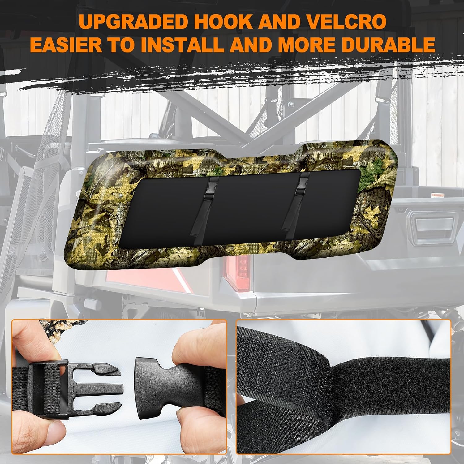 BORDAN Heavy Duty UTV Seat Cover for 2017-2021 Polaris Ranger XP 1000, Waterproof 1680D Camo Seat Covers for UTV Polaris Ranger 1000 2020-2025 Full Protection Outdoor (3 PCS)