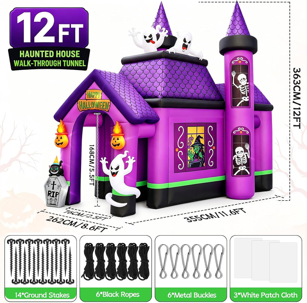 12FT Halloween Inflatable Archway, Kalolary Witch Haunted House Inflatables