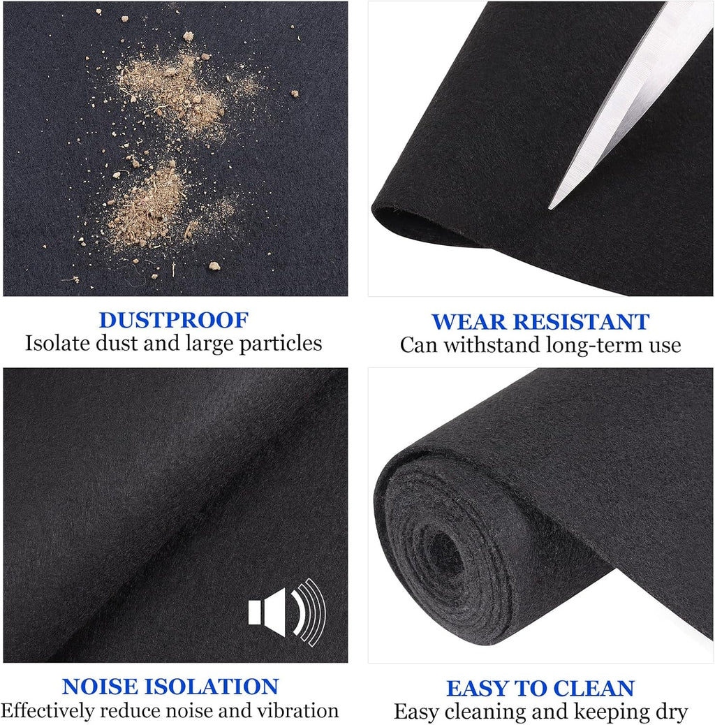 45"x78"Car Carpet Stain Resistant Carpet Liner Tear Resistance Covering Renovate for Truck Auto RV Boat Marine 2mm (Black, 45inchx78inch)