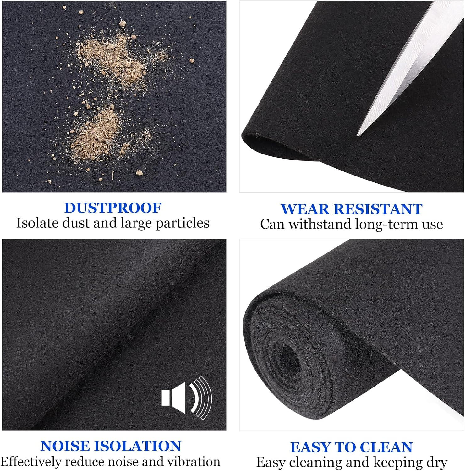 45"x78"Car Carpet Stain Resistant Carpet Liner Tear Resistance Covering Renovate for Truck Auto RV Boat Marine 2mm (Black, 45inchx78inch)