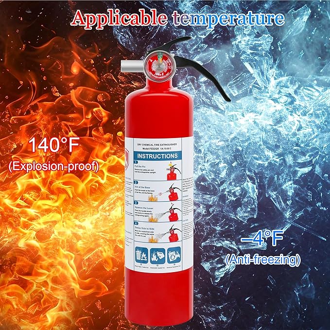 4 Pack ABC Dry Chemical Fire Extinguishers, 2.5 lb 1A:10B:C Rating - Image 2