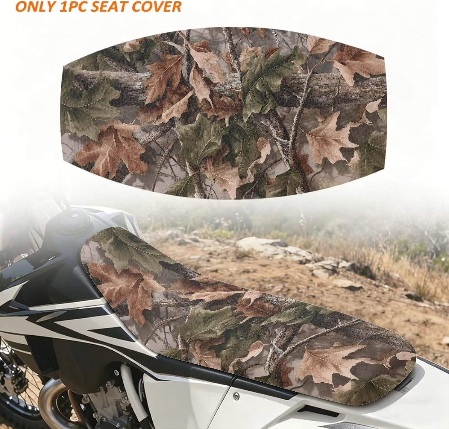 Camo Hunt Dirt Bike Seat Cover Soft Seat Cover Scratch-Resistant Universal Fit for E Dirt Pit Bike Ebike Motocross Motorcycle Enduro CR CRF XR 50 85 125 150 230 250 450