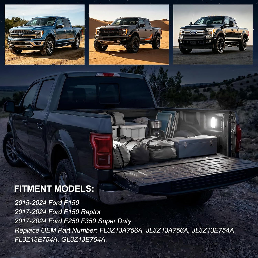 2PCS LED Truck Bed Lights With Wiring Harness, 40-SMD Truck Bed Cargo Lamp Compatible with Ford 2015-2024 F150, 2017-2024 F150 Raptor F250 F350 Super Duty, 6000K White