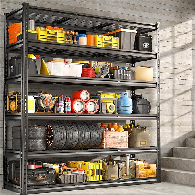 REIBII 3300LBS Garage Shelving 48" W Storage Shelves 6 Tier Garage Shelving by REIBII