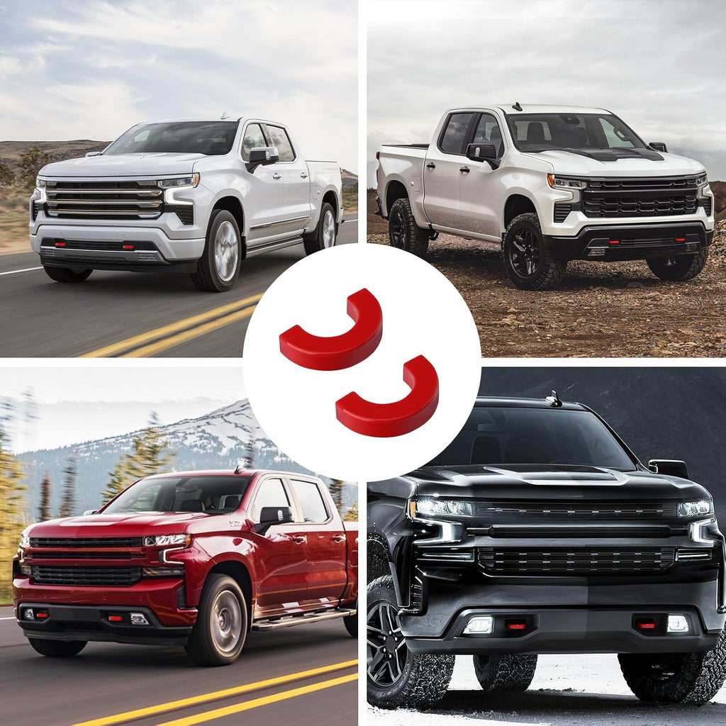 Tow Hook Covers Fit for Chevy Silverado 1500 2007-2026/GMC Sierra 1500 2007-2018, Customized Car Tow Hooks Compatible with Chevrolet Silverado 1500 Accessories 2007-2026 (Red)
